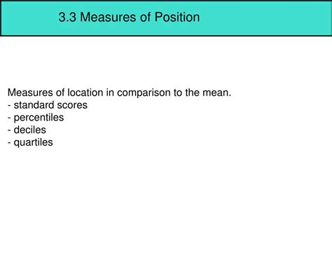 3.3: Measures of Position .
